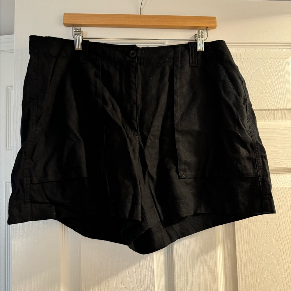 J Crew Black Linen Shorts